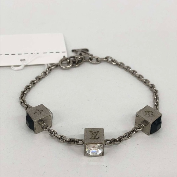 Louis Vuitton “Gamble” Silver Bracelet with Crystal Accents - Picture 1 of 4